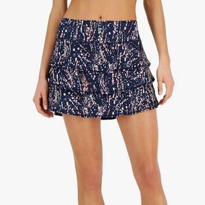 New! Ideology Women's Modsplatter Flouncy Skort Indigo Sea, Size XL
